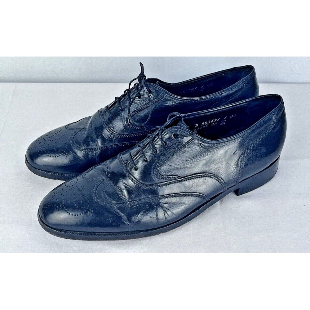 Florsheim Lexington Mens Black‎ Wingtip Oxford Dress Shoes 1Lace Up Size 8 D